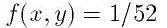f(x,y)=1/52